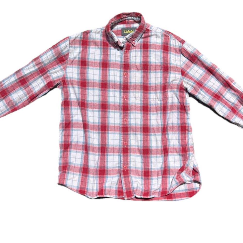 NWOT Cabela’s Flannel Shirt Size Medium Red Plaid Long Sleeve Button down